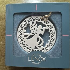 Vintage Lenox Ivory Porcelain Angel Ornament Yuletide‎ Collection New in Box